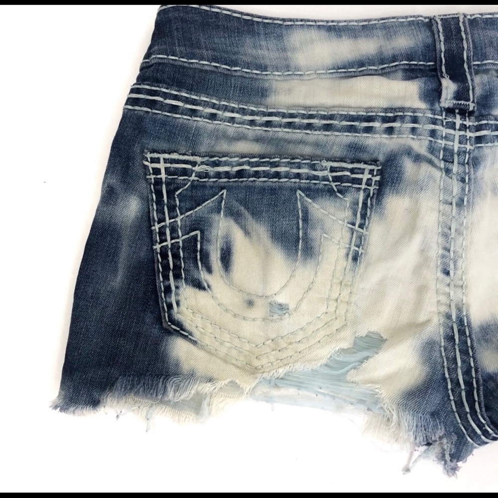 True Religion Distressed Cut Off Jean Shorts - Picture 5 of 8